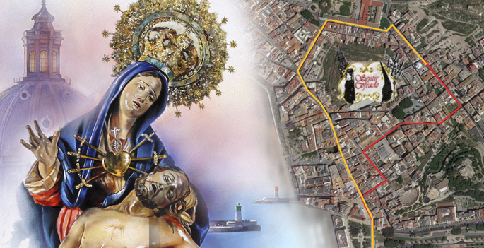 Horario e Itinerario de la Salida extraordinaria de la Virgen de la Caridad. Cartagena 23 de Abril del 2023